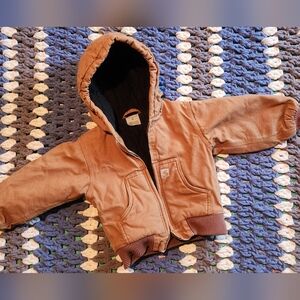 2t Carhatt Boys Canvas Insulated Hooded Active Jacket